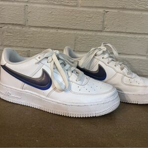 Nike Air Force 1 White with Navy Accents